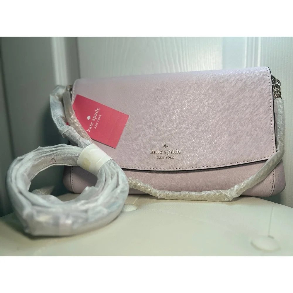 Kate Spade Greer Laurel Way Crossbody Bag Peony Blush Pink Saffiano Leather NEW